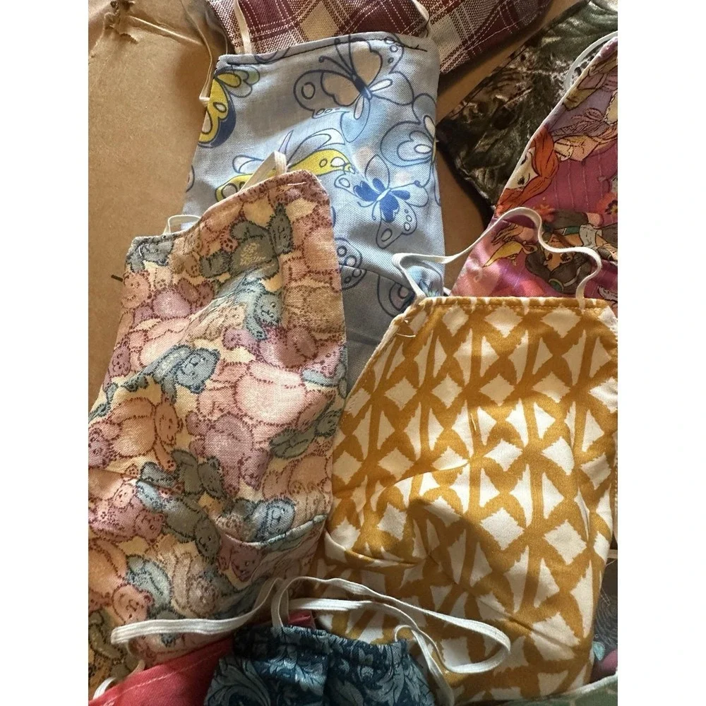 Lot Of 35 Adult Handmade face mask washable and reusable Some With Wire Nose.
